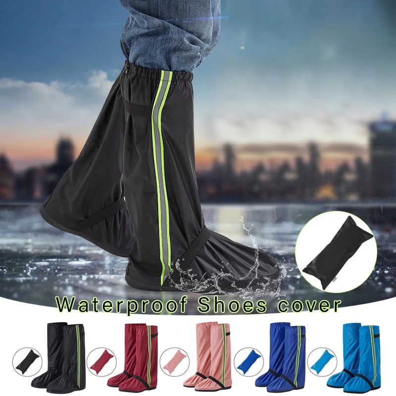 Thicken High Tube Rain Boot Shoes Outdoor Camping Waterproof Shoes Reusable Motorcycle Cycling Bike Rainproof Shoes Cover