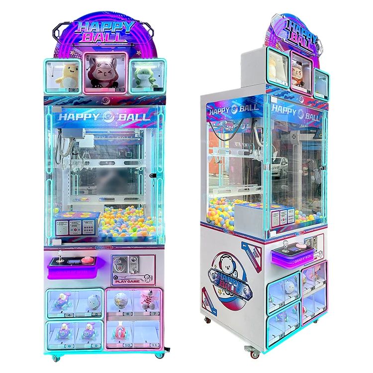 New Model Happy Ball Claw Crane Machine Gift Display Cabinet Capsule Toy & Blind Box Gift Vending Coin Operated Machine