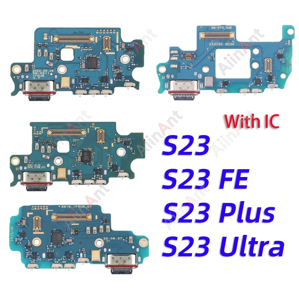 

USB Charger Board Dock Connector Charging Port Flex Cable For Samsung Galaxy S23 Ultra Plus FE S916B S911B S911E S911N S911U