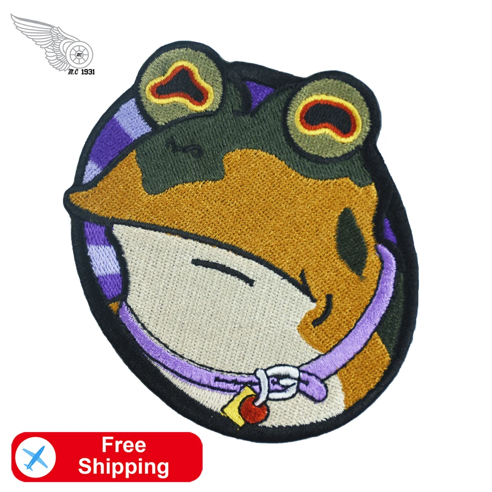 Tree Frog Polypedatid Embroideried Patch Ironing Sewing Appliques for Clothes Hats Bags Decoration Badge DIY Accessories