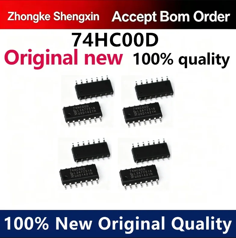 （5pcs-100pcs）Brand new original imported 74HC00 74HC00D chip SOP-14 logic chip NAND gate 2 inputs