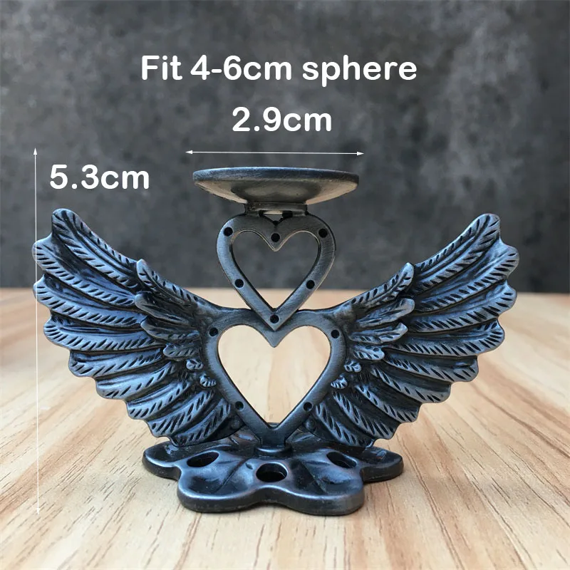 1-3p Small Black Star Moon Crown Crystal Sphere Holder Metal Swan Ball Crafts Stand Display Base Desktop Ornaments Photography