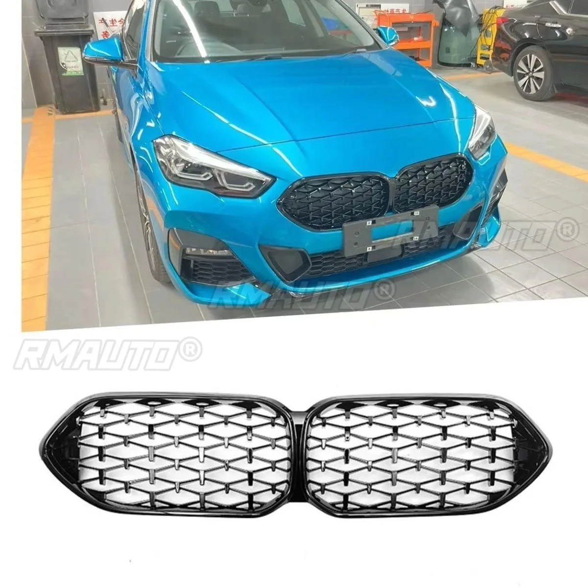

Car Bumper Grill Decorative Strips Racing Grille Body Kit Front Bumper Grill For BMW 2 Series 4-Door F44 2021-2024 Exterior Part