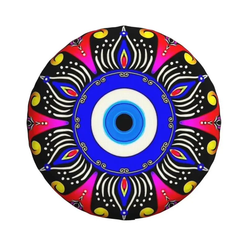 Custom Mediterranean Evil Eye Spare Tire Cover for Honda CRV Turkish Amulet Culture 4WD 4x4 RV Car Wheel Protector 14