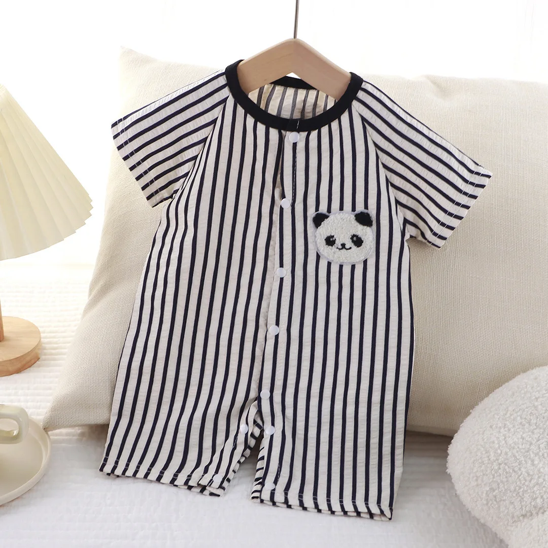 

Fashion stripes Baby Newborn Romper Short-Sleeved Romper baby wrapping clothes Jumpsuit baby girl romper