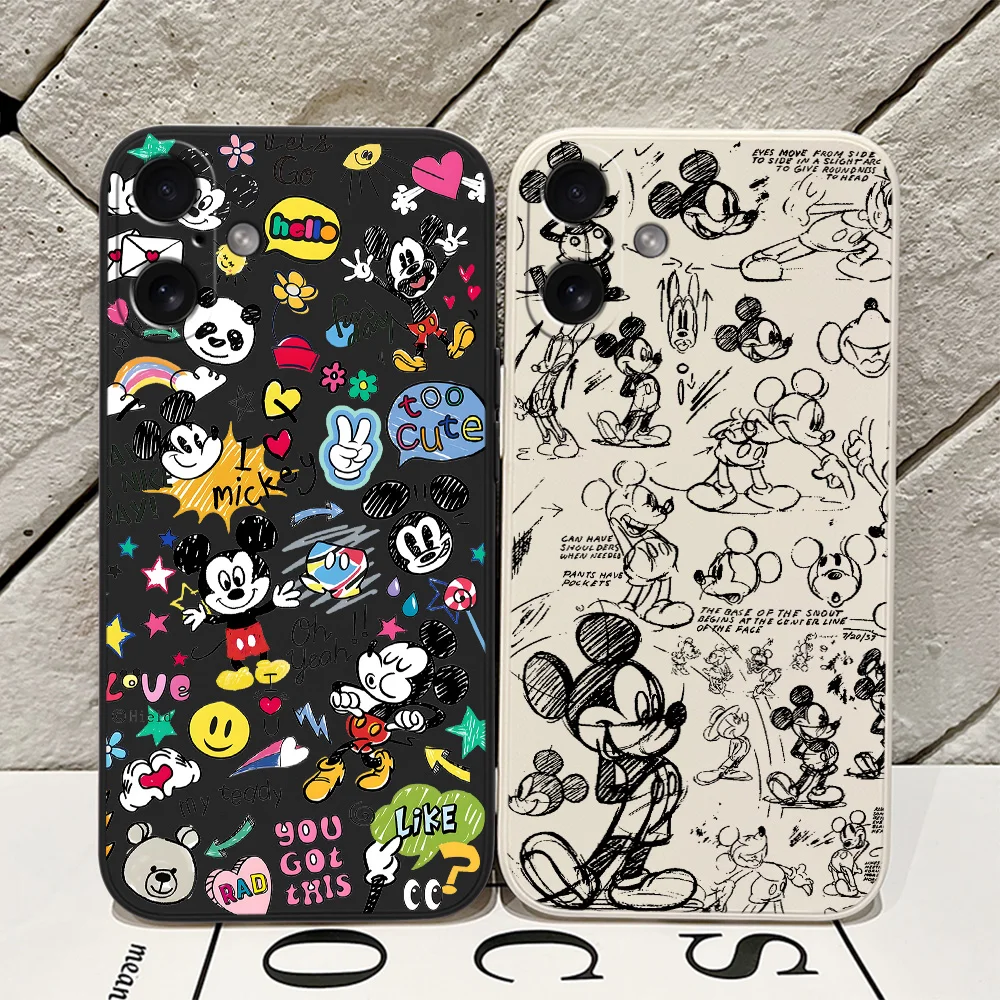 Graffiti Cute Mickey Mouse Case For Oppo Realme C65 C63 C55 C53 C35 C33 C30 C20 C21Y 13 11 10 9 9i GT Neo2 Pro Plus 4G 5G Cover