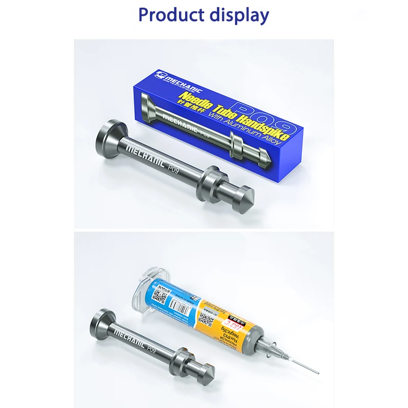 MECHANIC P09 Aluminum alloy push rod syringe type soldering oil flux tin paste UV glue flux paste green oil booster