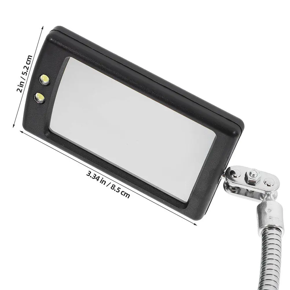 LED Lighted Inspection Mirror Flexible Bendable Rotation Clear Reflective Surface for Car Under Vehicle Maintenance