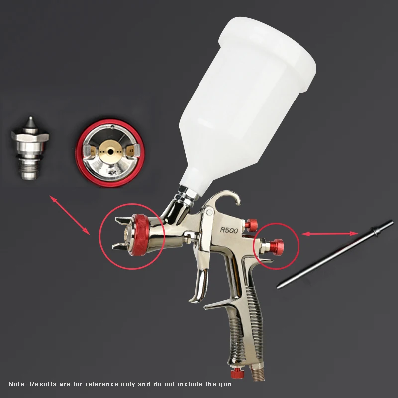 LVLP Spray Gun Nozzle for R500 Spray gun1.3/.5/1.7/2.0MM Nozzle  Air Cap Set Power Sprayer Paint Tools For Cars