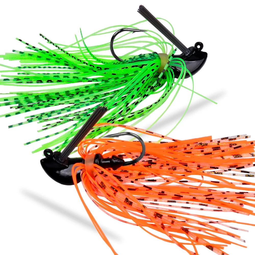 1 قطعة الطعم الصيد 7 جرام 10 جرام 14 جرام سبينيربايت الأعشاب تهزهز إغراء Buzzbait مكافحة بارب رئيس باس تنورة تهزهز المتذبذب المطاط لصيد الأسماك باس