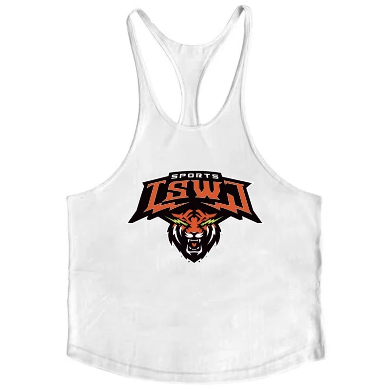 2025 New Men's Tiger Graphic Stringer Vest - Loose Casual I-Shaped Sleeveless Tank for Bodybuilding, Fitness Training & Sports