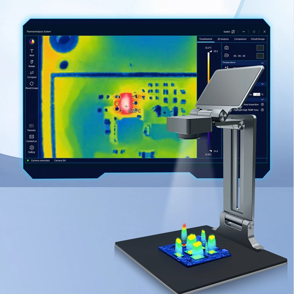 CA-09D analizator termowizyjny 3D 256x192 do kontroli upływu zwarcia PCB naprawa telefonu kamery mikro obiektyw 30mm