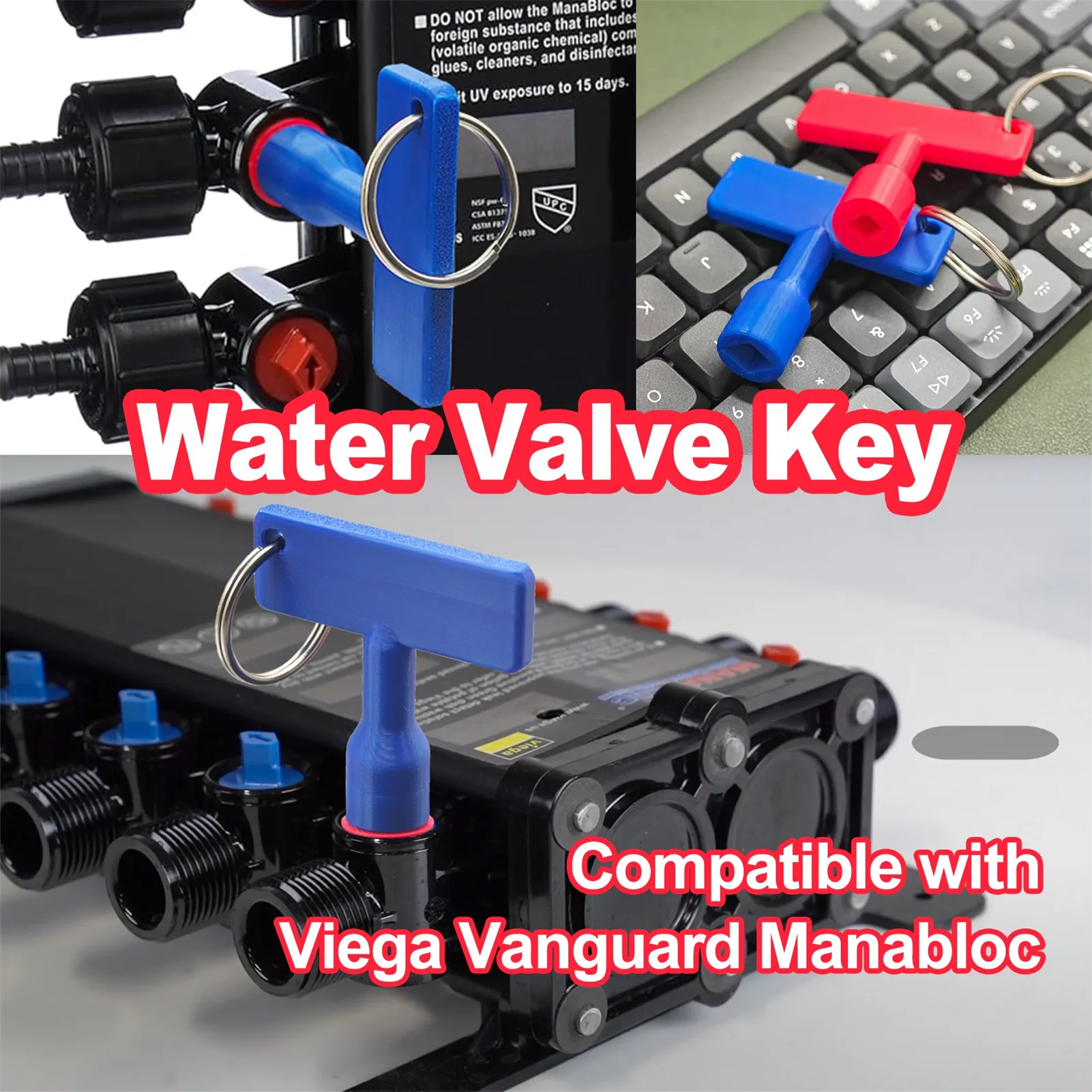 Professional Water Valve Wrench T-Handle Tool for Narrow Plumbing Chases Compatible with Vanguard Manabloc Durable Steel