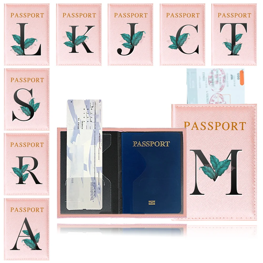 

Women Men RFID Vintage Business Passport Covers Holder Multi-Function ID Bank Card Credit Card Passport Storage Bag Leaf Series