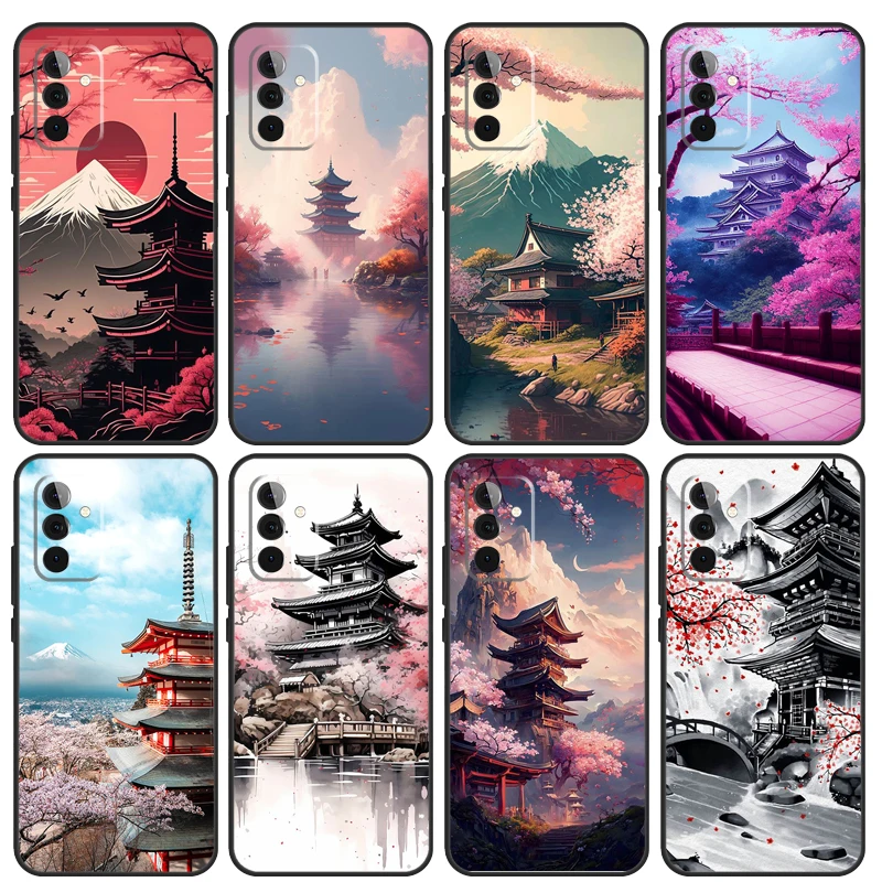 Japanese Art Temple Sakura Funda For Samsung Galaxy A14 A24 A34 A54 A72 A52 A32 A22 A12 A51 A71 A33 A23 A13 A53 Case