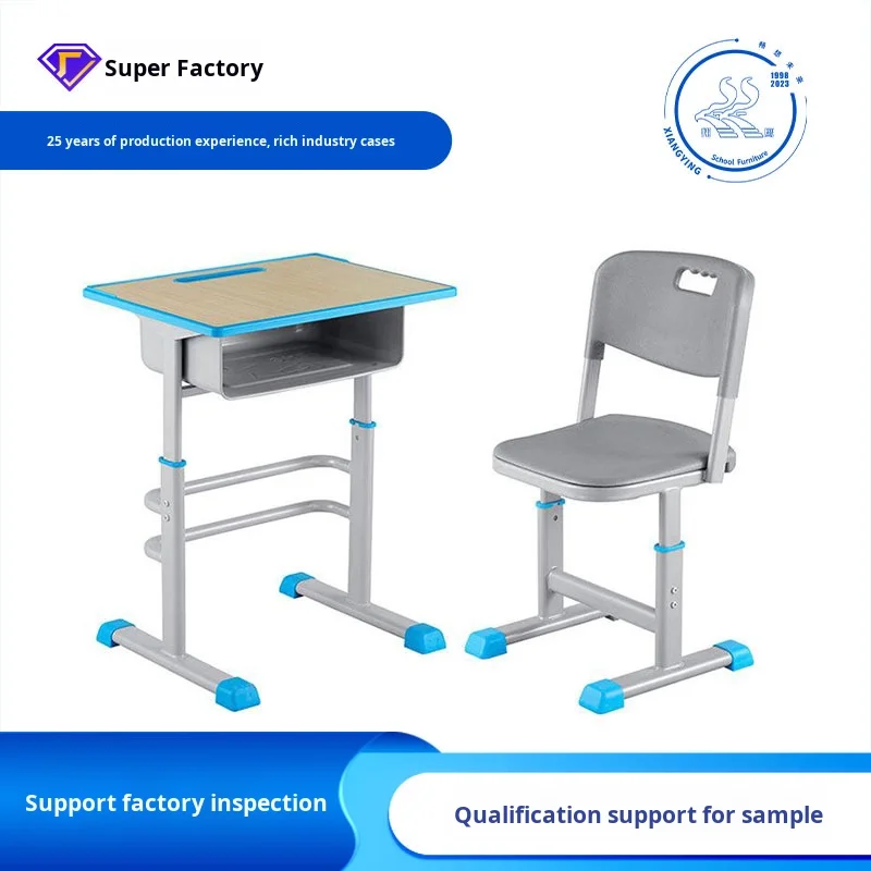 كرسي دراسة من الفولاذ البلاستيكي للأطفال وطاولة مكاتب ومقاعد للطلاب في المدارس الابتدائية والثانوية #6