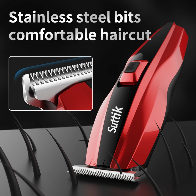 Resuxi 071 Парикмахерский триммер для волос для мужчин, перезаряжаемый беспроводной мощный электрический триммер с 4 направляющими расческами