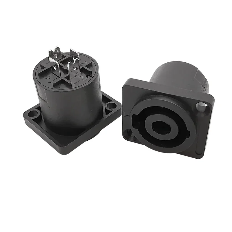 10Pcs XLR 4 Pin Speakon Panel Mount Board Connector 4 Poles Powercon Female Jack Socket XLR Audio Video Cable Wire Adapter