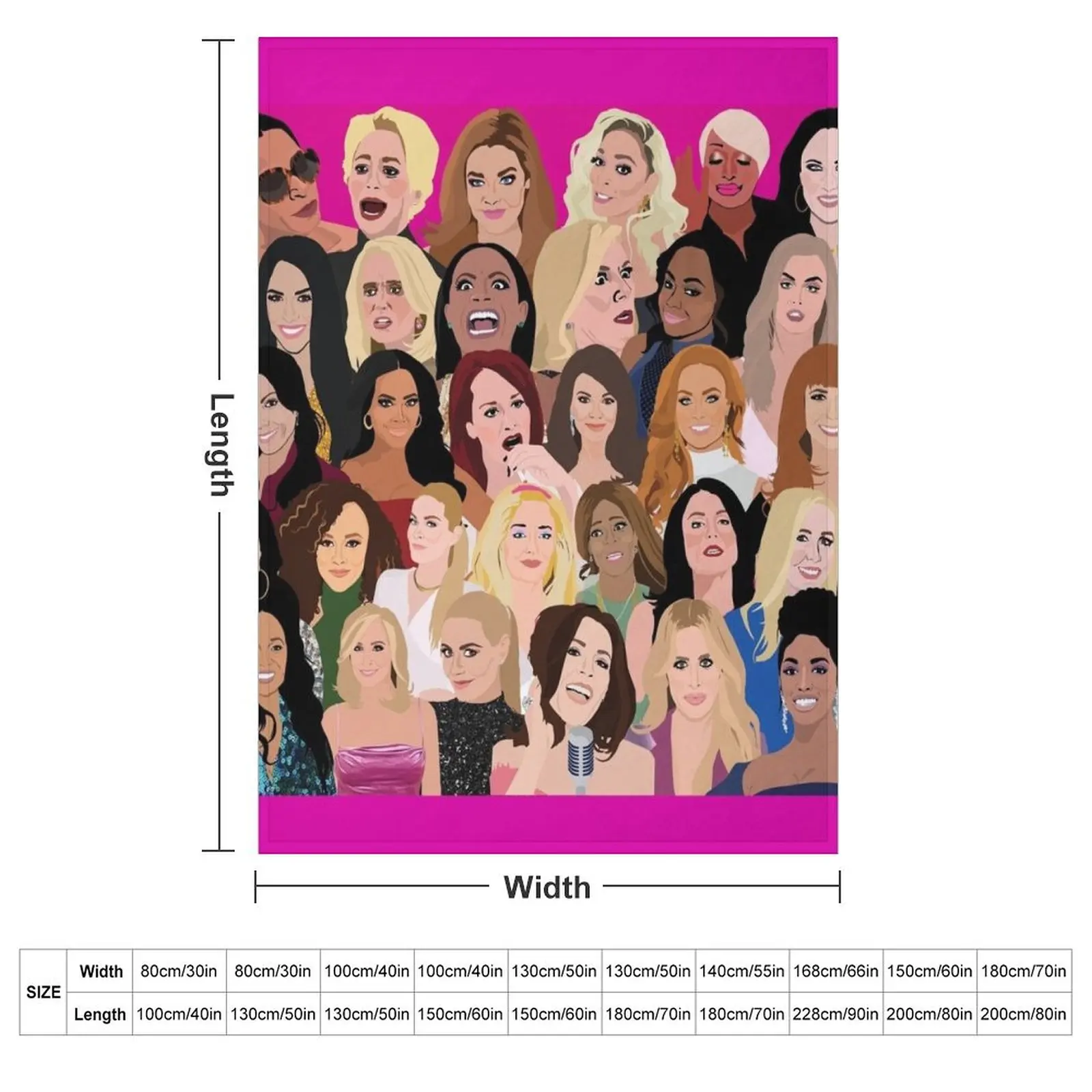 Real Housewives Montage (RHONY, RHOBH, RHOA, RHONJ, RHOP, RHOC, RHOSLC, RHOD, VPR) Throw Blanket