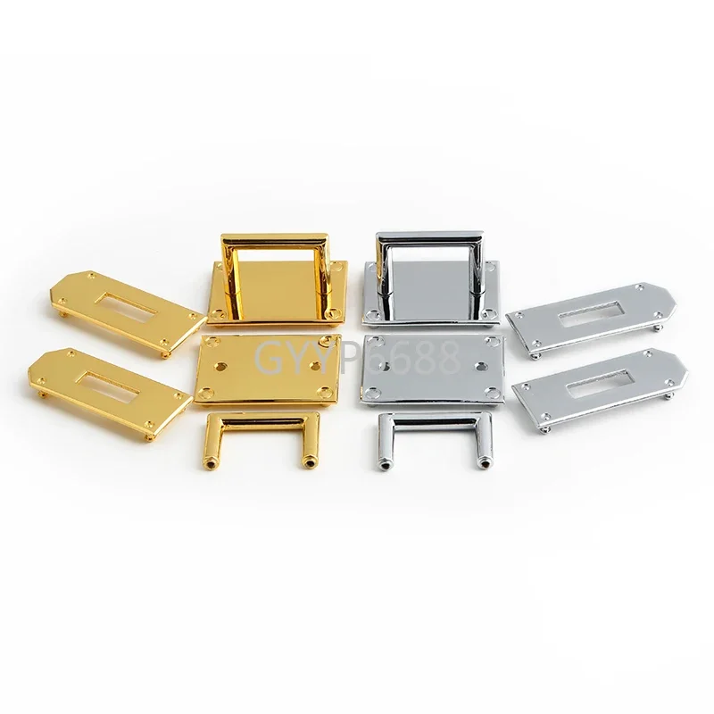 1/5Sets Gold,Silver Metal Rectangle Turn Lock Twist Clasp For Leather Craft Handbags Shoulder Bags Buckles Hardware Accessories