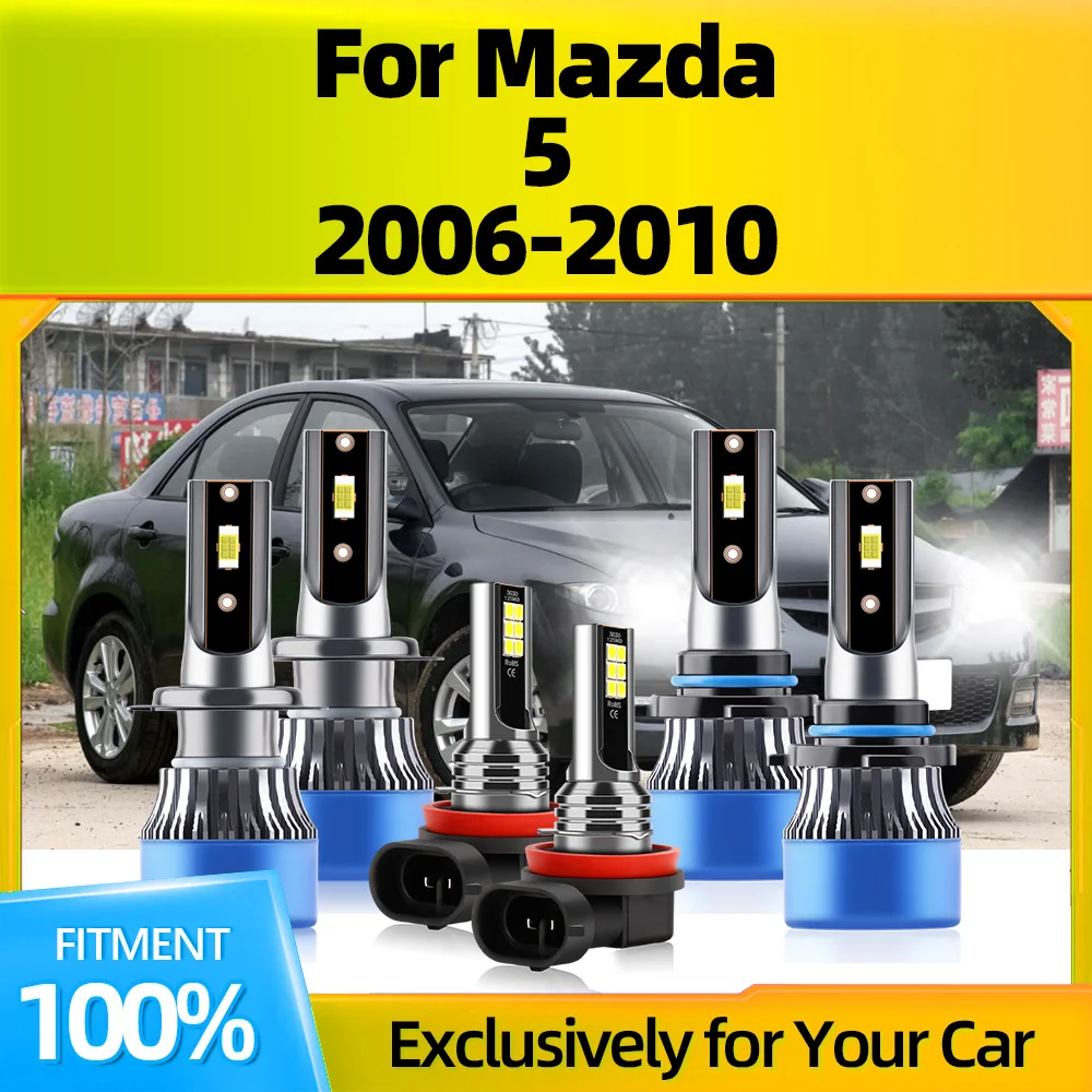 

2/6Pcs Led Car Headlight Bulbs Super Bright CSP Chips Auto Fog Light Lamps High Quality For Mazda 5 2006 2007 2008 2009 2010