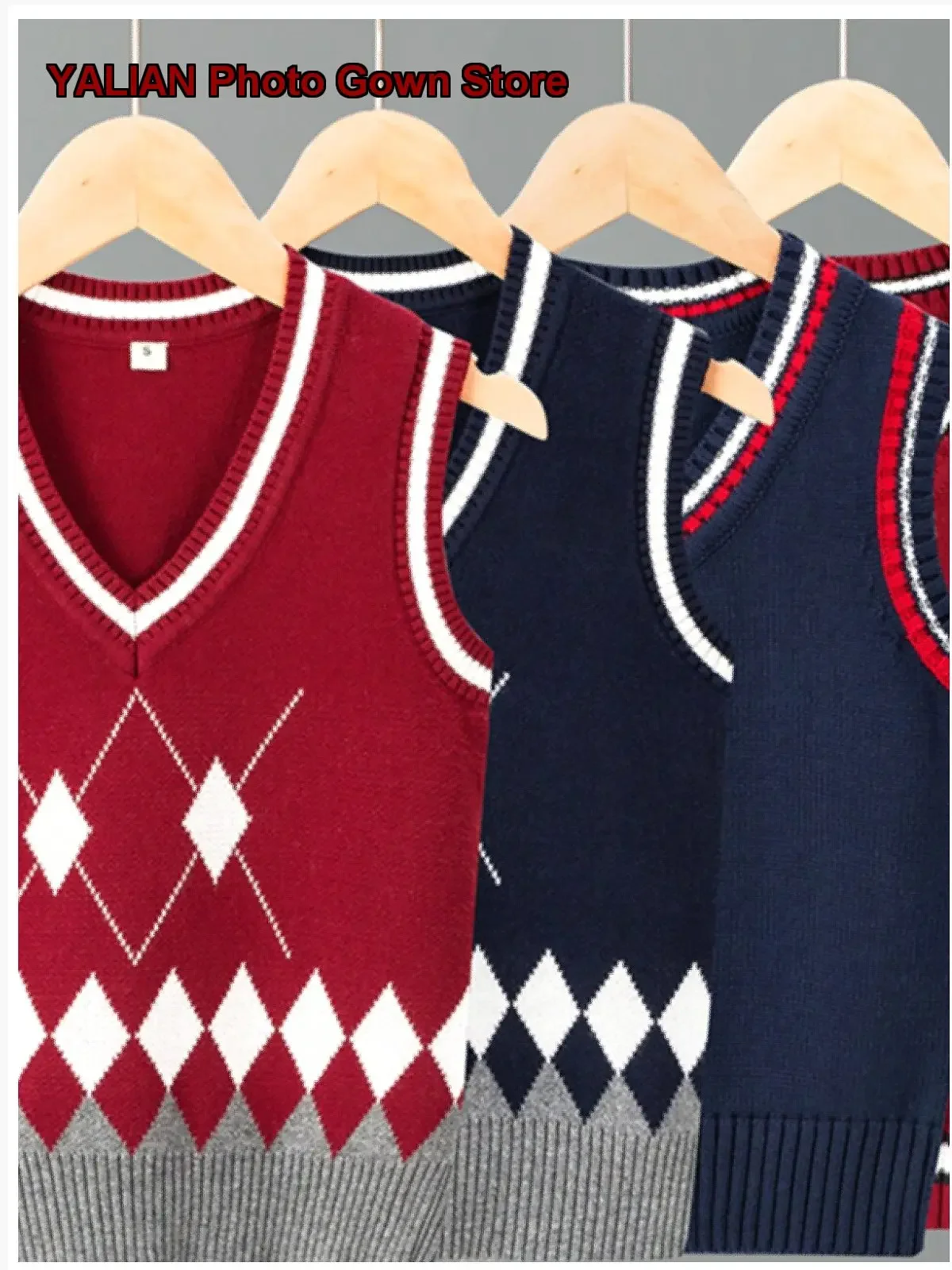 Boys Girls Cardigan Kids British Style Knit School Uniform Pure Cotton Fashionable Tops Students
