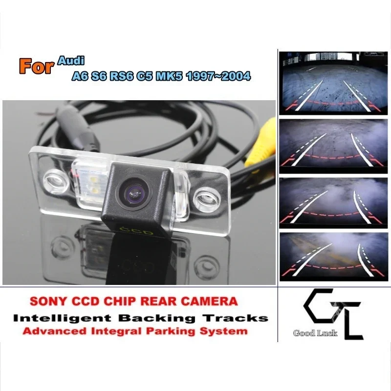 

For Audi A6 S6 RS6 C5 MK5 1997~2004 Smart Backing Tracks Camera HD CCD Night Vision Rear View Parking Reverse Camera