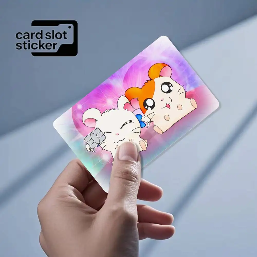 Cute Hamster H-Hamtaros  Credit Card HD Stickers Game Card Decal Small Chip Waterproof Sticker Gift