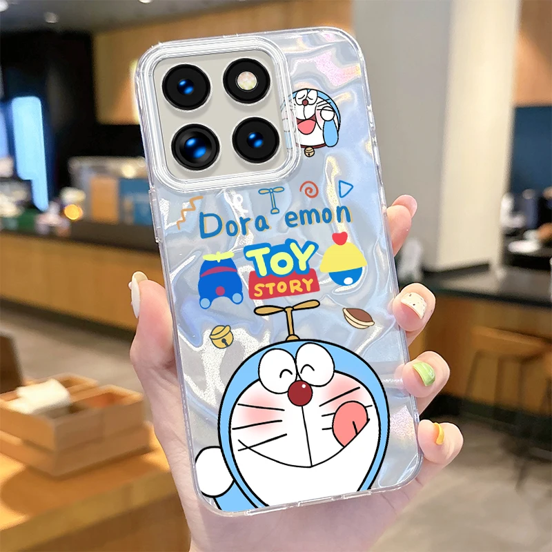 Doraemon Glitter Laser Camlet Phone Case for Xiaomi 13T Pro 11 Lite 11i POCO X6 X5 X3 NFC M6 5G M4 M3 M2 F6 F5 F3 C61 4G Cover