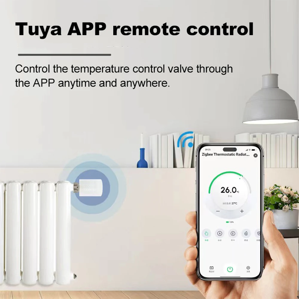 RKHK Tuya WiFi Smart Thermostat,TRV Thermostatic Radiator Valve Actuator Temperature Controller for Alexa,Google Home and Alice