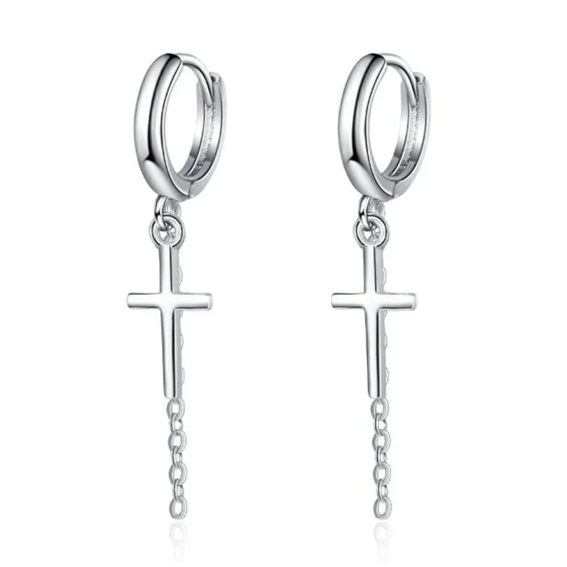 Trendy Silver 925 Earrings Female Drop Accessories Bright Crystal Star Long Earring For Women Jewelry Lady Birthday Gift