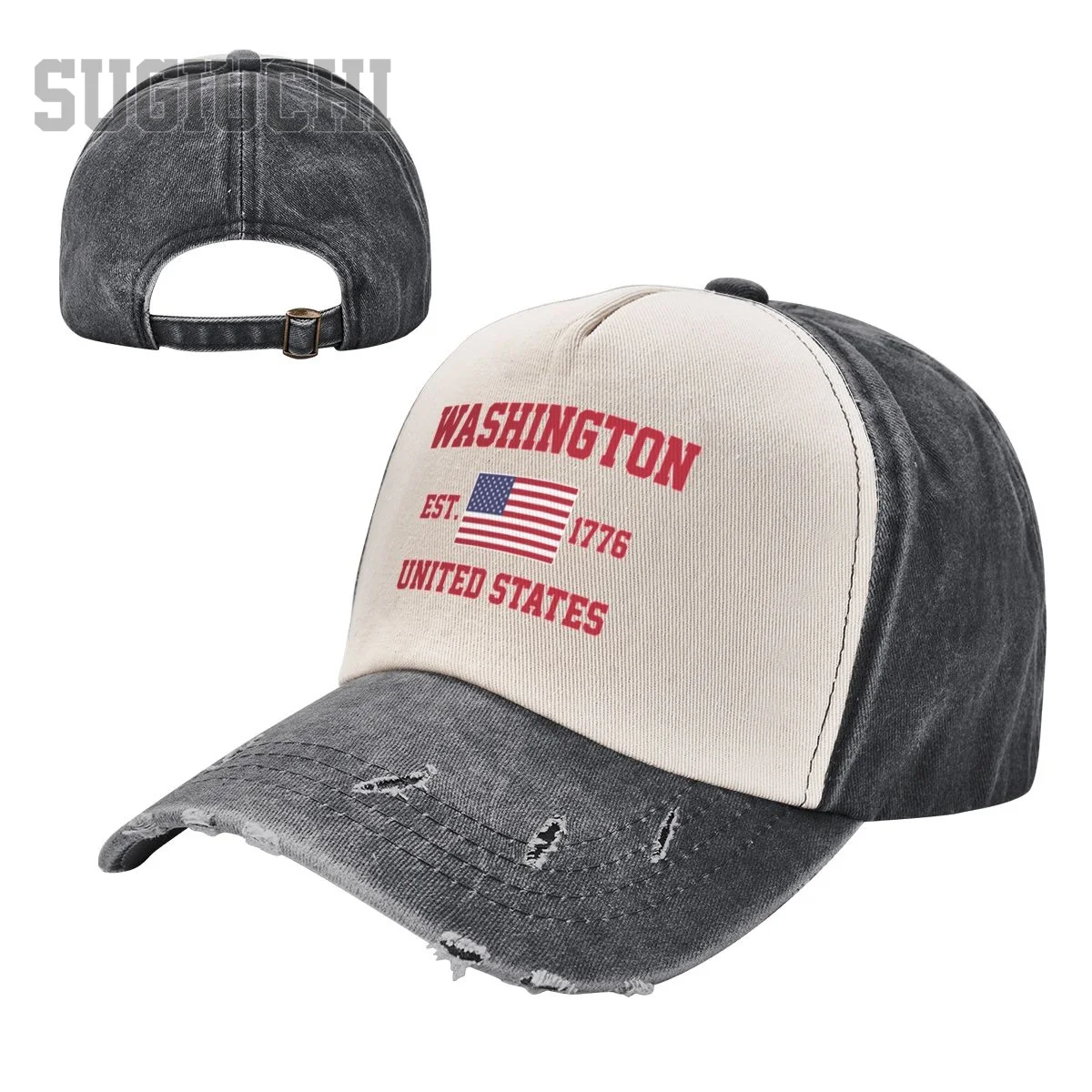 Unisex Baseball Cap United States EST.1776 Washington Capital Men Women Vintage Hats Washed Cotton Trucker Gift