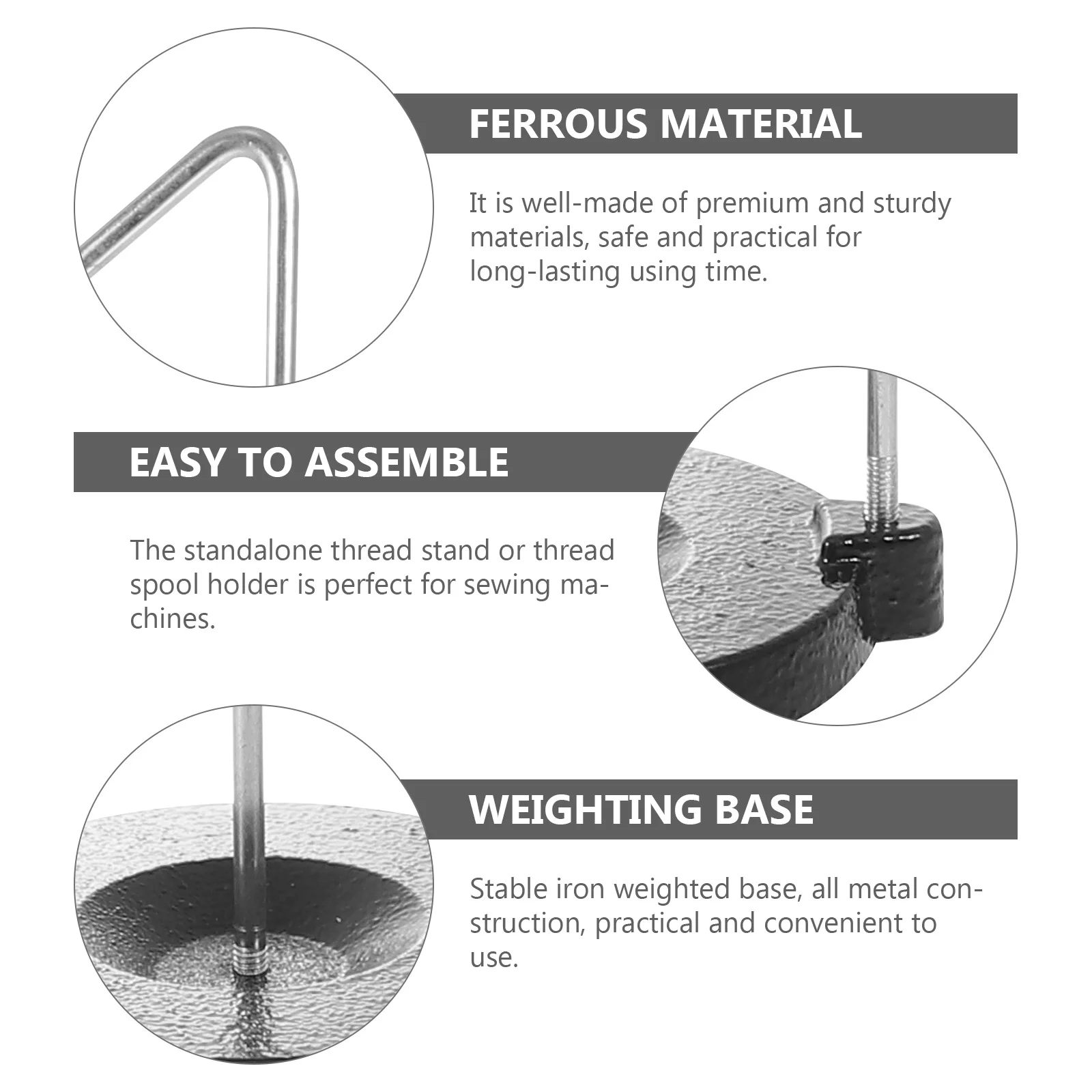 

Sewing Machine Thread Metal Base For Smooth Feeding Compatible Horizontal Holders Quilting Stand Embroidery Spool Holder Sewing