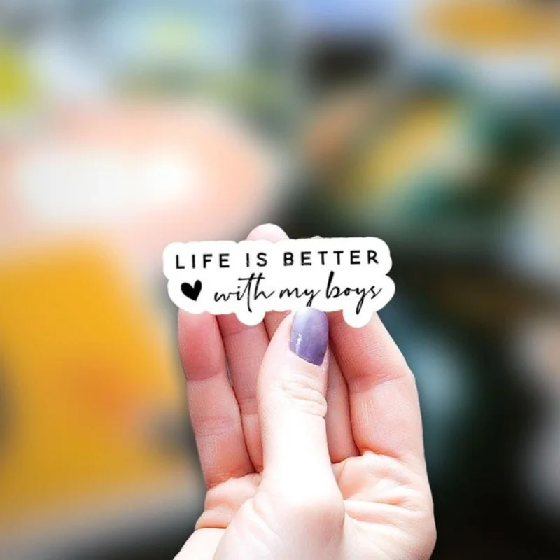 

When Life Gets Better，My Boy Stickers Notebook Stickers，Heart-shaped design，Durable stickers