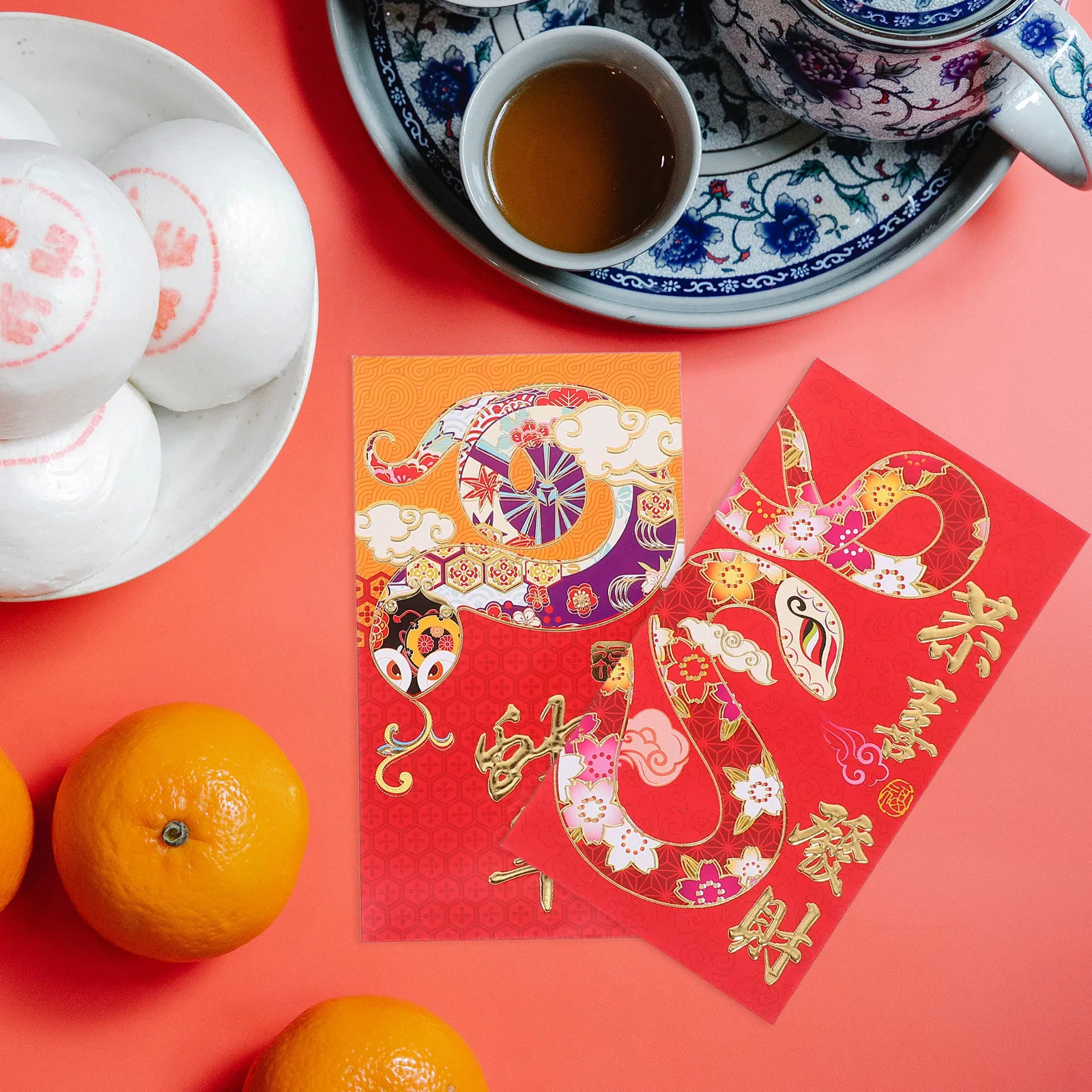 30Pcs Chinese New Year Red Envelopes Snake Cartoon Lucky Money Packets Lunar New Year Red Packets Cash Envelopes for Money