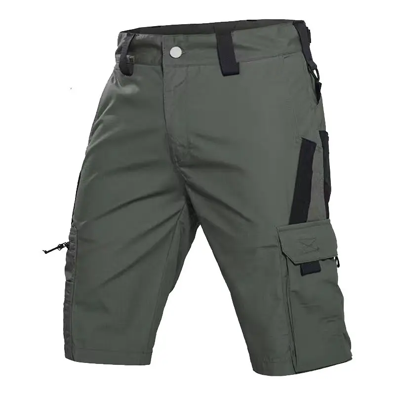 Pantalones cortos militares de color verde, de uso táctico, para actividades al aire libre, tipo mono, para hombres, con estampado de camuflaje, diseñados para el entrenamiento de las fuerzas especiales, ideales para el verano, de estilo militar, pantalones cortos.
