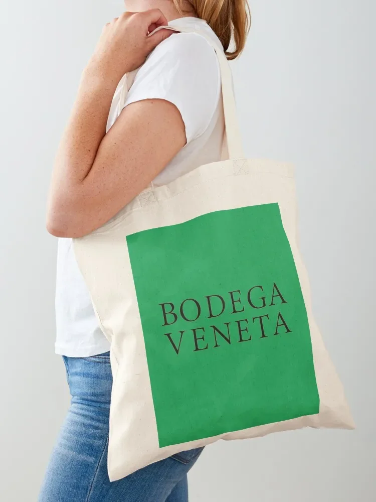 

Bodega Veneta Green Logo Tote Bag tote bag university Portable shopping bag canvas tote bags bags for women