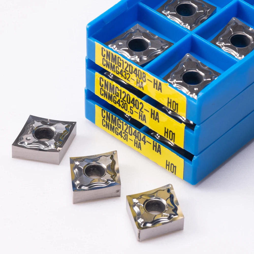 Fresa de Alumínio Ferramenta de Torneamento Lâmina de Carboneto Inserção de Máquina Cnc Cnmg120404 Cnmg120408 ha H01 10 Pcs