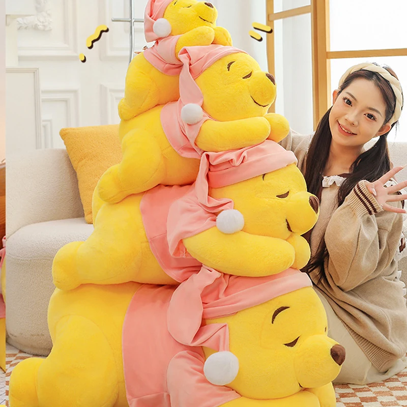 37-85cm Disney Winnie The Pooh Plush Toys Cute Large Cartoon Plushie Anime Birthday Pillow Doll Stuffed Gift for Kids Xmas