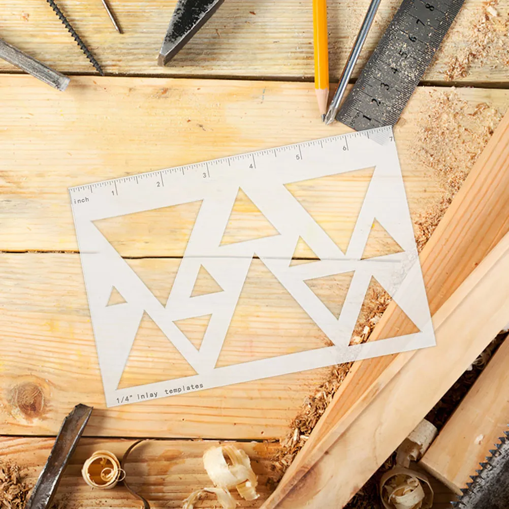 2Pcs Transparent Acrylic Inlay Templates Heart Triangle Shapes Wood Router Guide for Precision Woodworking Routing Engraving