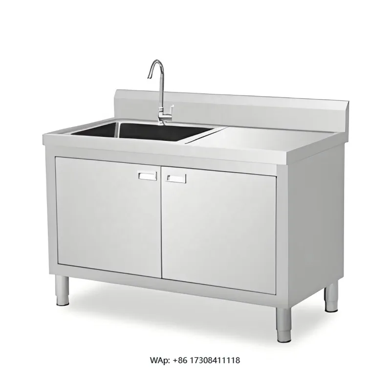 

Шкаф для раковины из нержавеющей стали, класс 304, толщина 1,0 мм и 1,2 мм, с левой или правой платформой, от 800*500*800 мм до 2000*600*800 мм