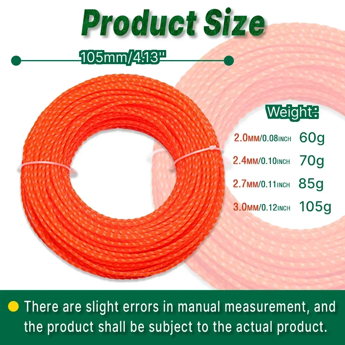 15m*1.6/2.0/2.4/2.7/3.0/4.0mm Mowing Nylon Grass Trimmer Rope Brush Cutter Strimmer Line High-Efficiency Nylon Brushcutter Line