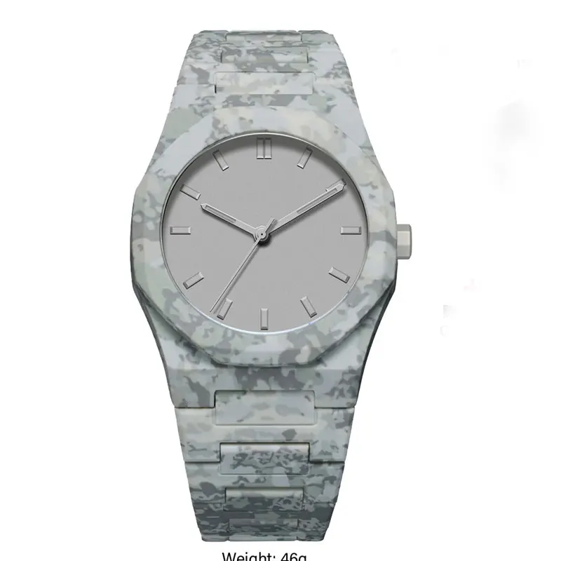 New Polycarbonate PC Camouflage Dial Pointer Waterproof Quartz Sports Young Men's Watch with Customizable Logo