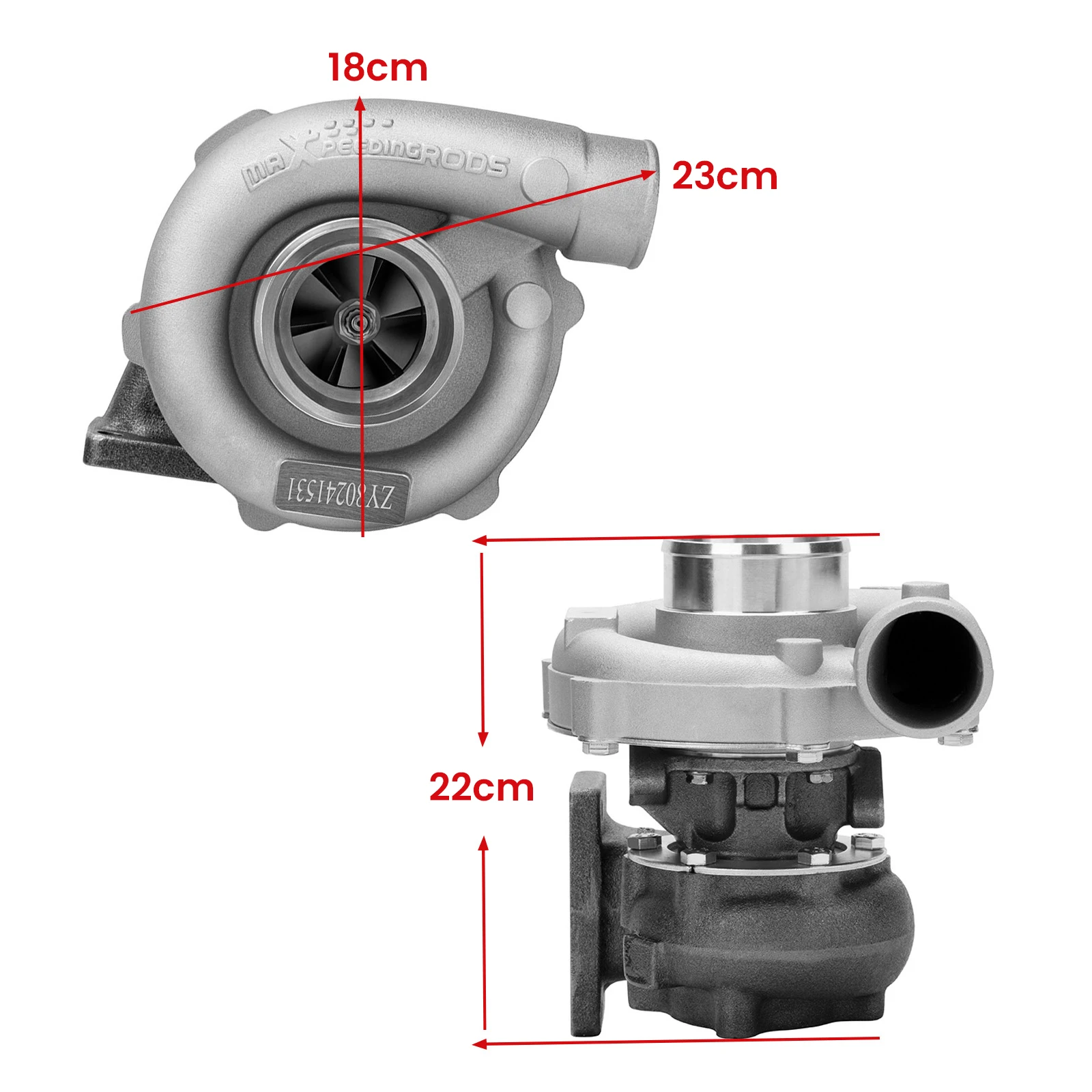 T3 T4 0.5 Compressor A/R 0.57 Turbine A/R Turbocharger Turbine Compressor 400+HP Oil Cooled Universal Turbine