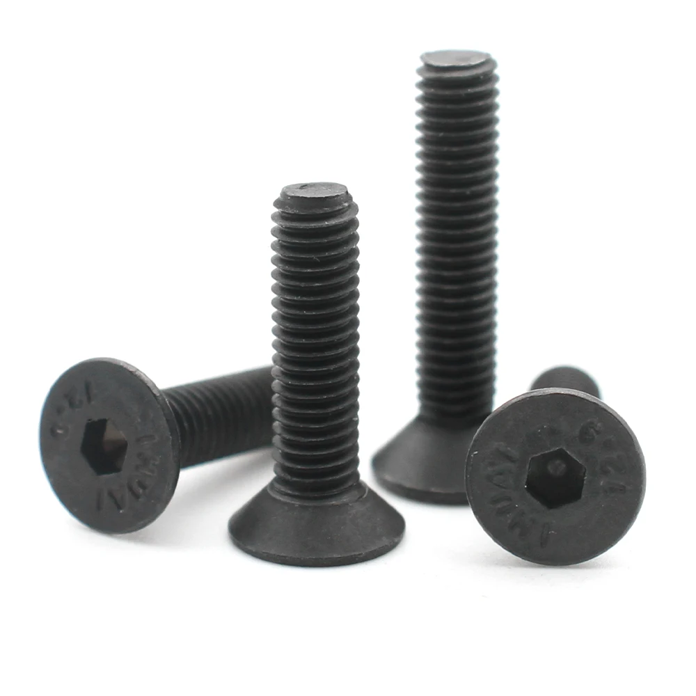 20/50 個 M2 M2.5 M3 M4 M5 M6 M8 DIN7991 ブラックグレード 10.9 鋼六角六角穴付き皿頭六角ネジボルト