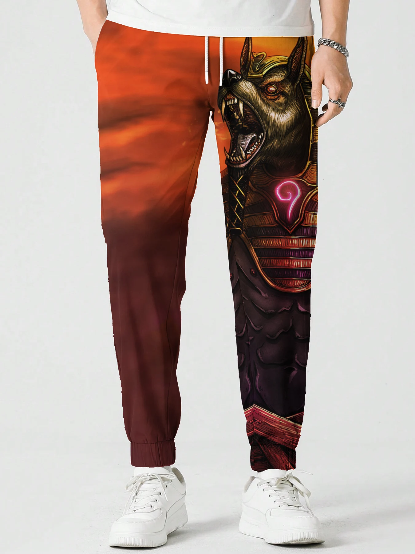 Pantalones con estampado de Anubis para hombre y mujer, pantalón de chándal informal, ropa de calle para correr, mitología egipcia antigua, otoño