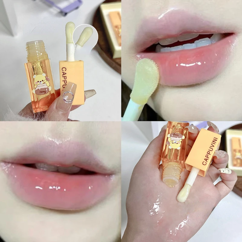 Honey Lip Oil Moisturizing Anti-dry Lip Balm Anti-cracking Hydrating Lipstick Lip Gloss Base  Sleep Mask Korean Makeup Cosmetic