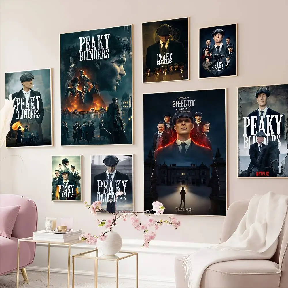 Movie P-Peaky B-Blinders TV DIY Sticky Poster Fancy Wall Sticker For Living Room Bar Decoration Wall Decor