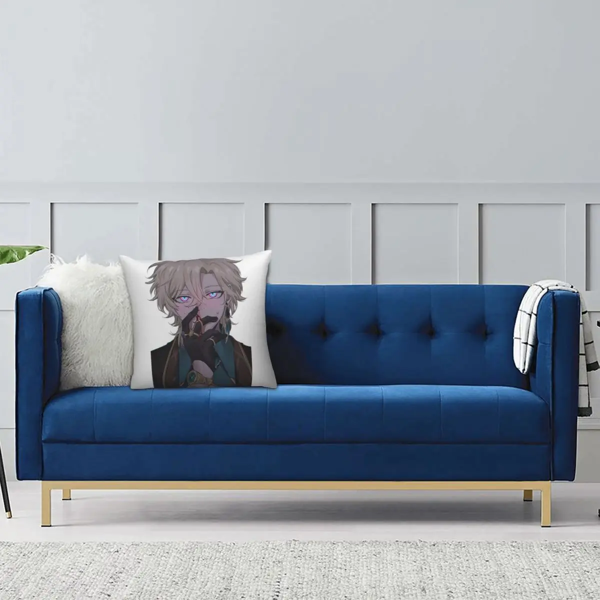 Game Honkai Star Rail Aventurine Square Pillowcase Pillow Cover Cushion Zip Decorative Comfort Throw Pillow for Home Living Room