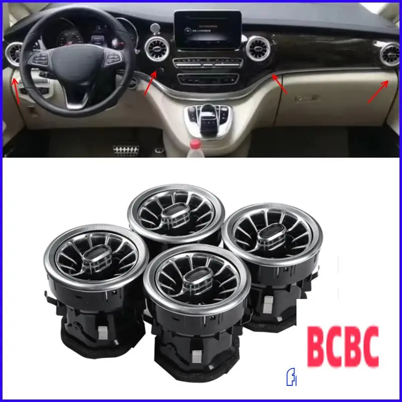 

BB-4Pcs Car Front Dashboard Air Conditioning Vent Assembly A/C Air Vent Grille A4478308502 For Mercedes Benz V Class W447
